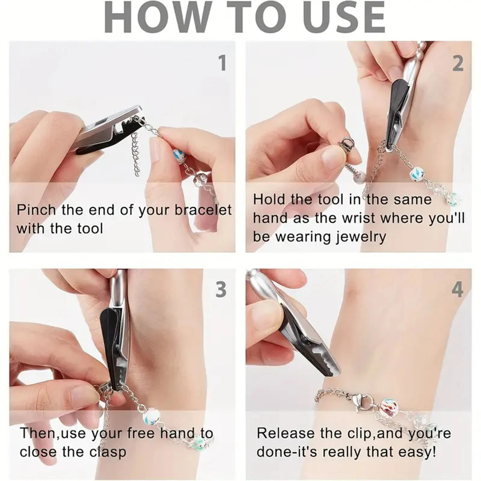 1Pc Plastic Bracelet Helper Tool Jewelry Helper Tool Fastening and Hooking Devic