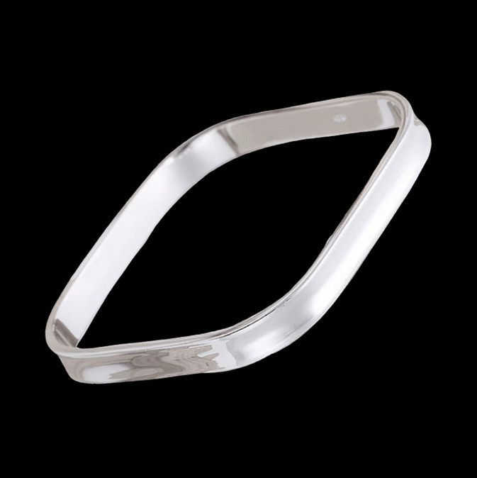 Square Rail Bangle Bracelet Size 7.75 Sterling Silver