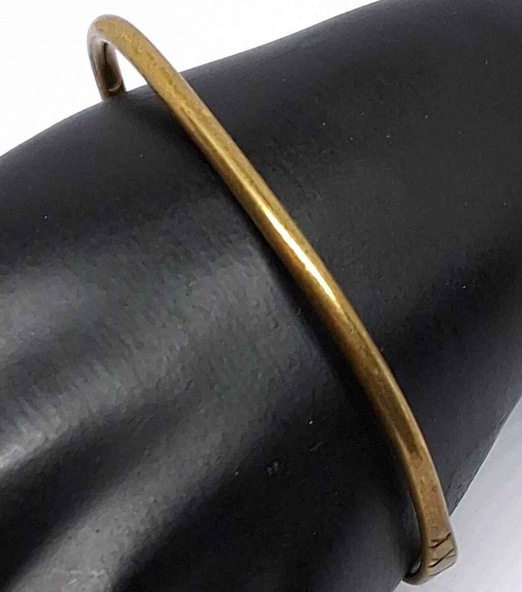 Two Vintage Brass Bangle Bracelets Size 5 Inch and 6 Inch