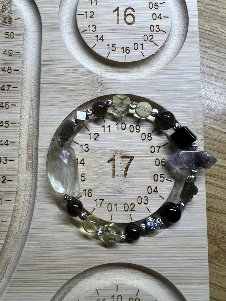 Genuine Moldavite Libyan Desert Glass Herkimer Diamond Meteorite Bracelet
