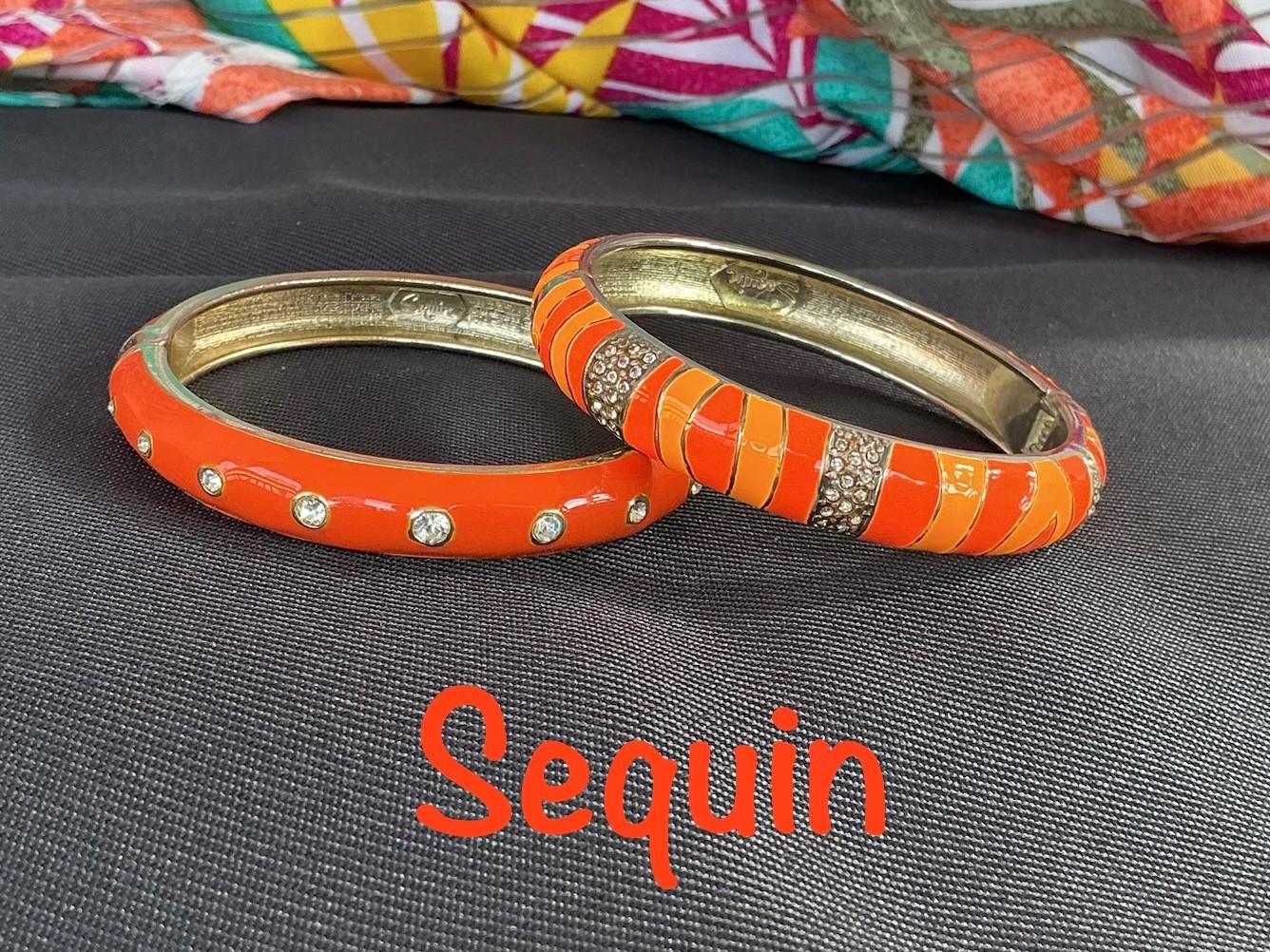 Sequin Nordstrom Enamel Bangles, Crystals, Multicolor Set Of 2