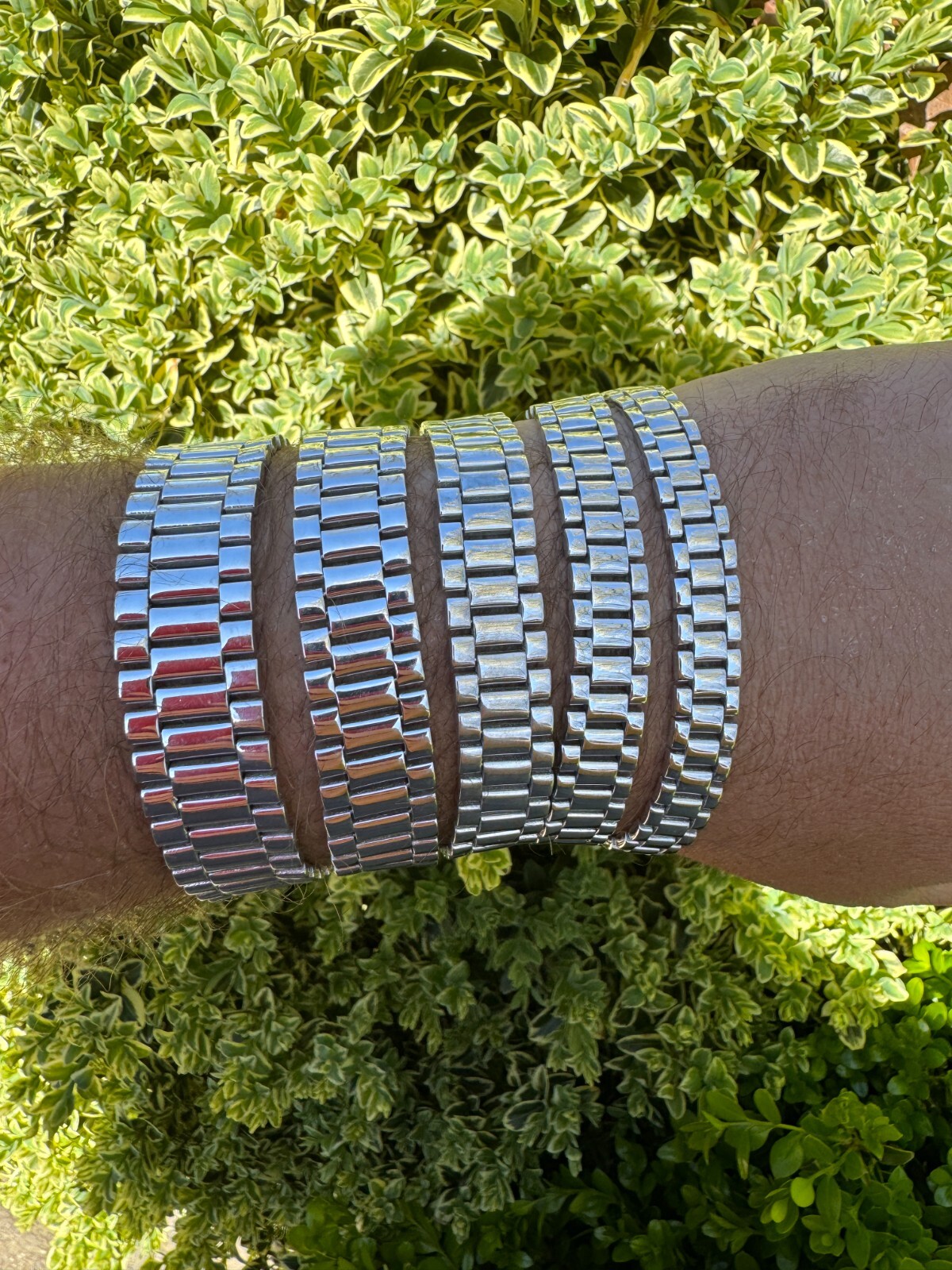 Custom Handmade Presidential Link Plain Bracelet Real 925 Sterling Silver 8-16mm