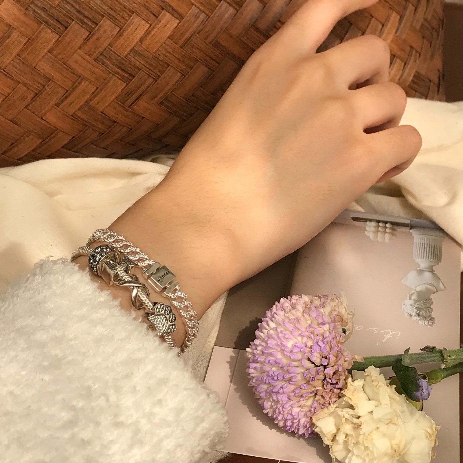 AUTHENTIC PANDORA S925 ALE TIMELESS PAVÉ CUBAN BRACELET 593008C01, 7.1 in