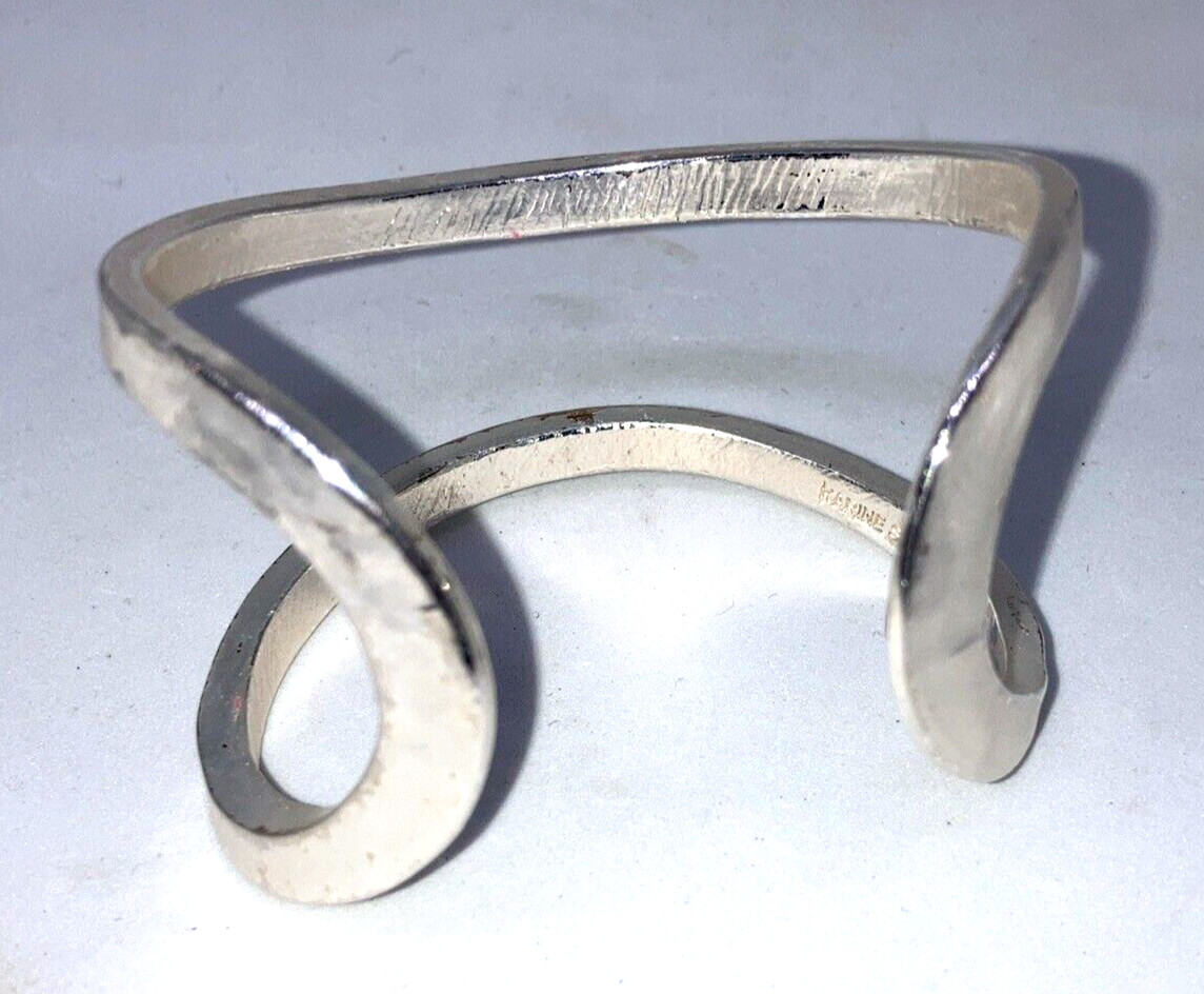 Karine Sultan Minimalist split cuff silver plated wrap bracelet