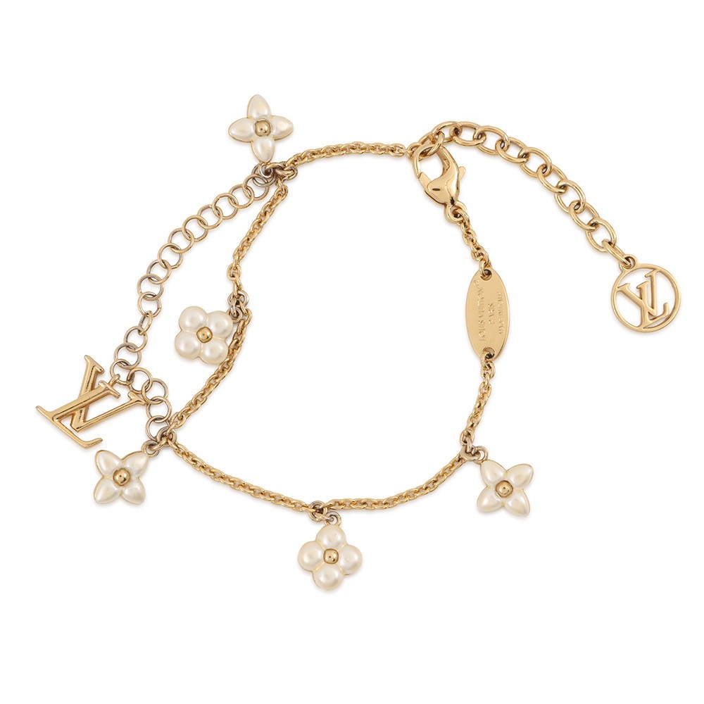 LOUIS VUITTON Bracelet・LV Flora Gram Metal/Faux Pearl Gold M0940A
