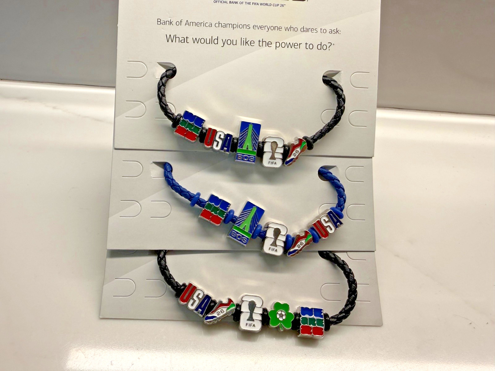 FIFA bracelet with special boston charms | 3 for price of 2 brand new