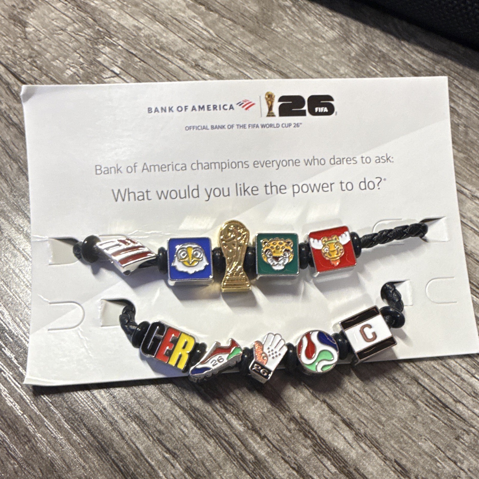 FIFA World Cup 26 Germany & Bank of America Charm Bracelets