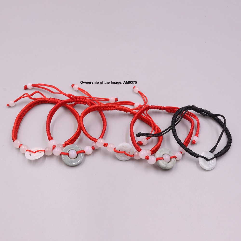 5pcs Mix Natural Jade Bead Handmade Bracelet Adjustable 15-17cm Lucky Gift #3