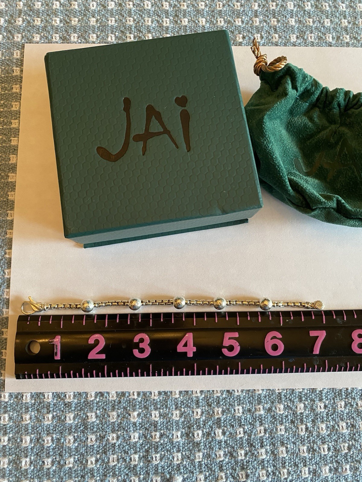 JAI John Hardy Sterling 5 bead bracelet size small