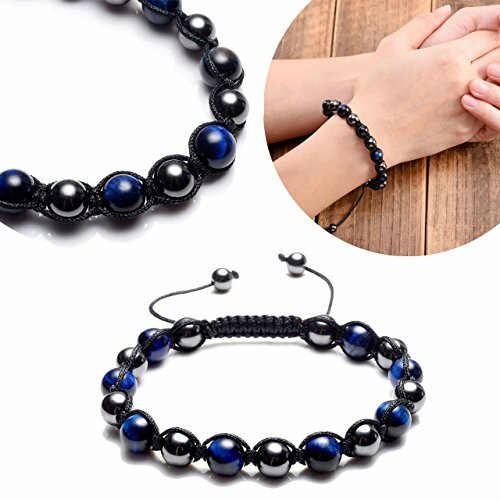 Black Hematite Jewelry Men Protection Energy Reiki Balance lapis lazuli Bracelet