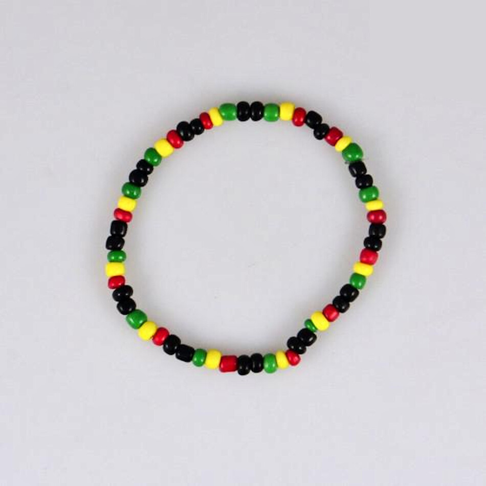 2pc Seed Bead Marley Rasta Reggae Punk Hiphop Stretch Unisex Bracelet US SHIPPER