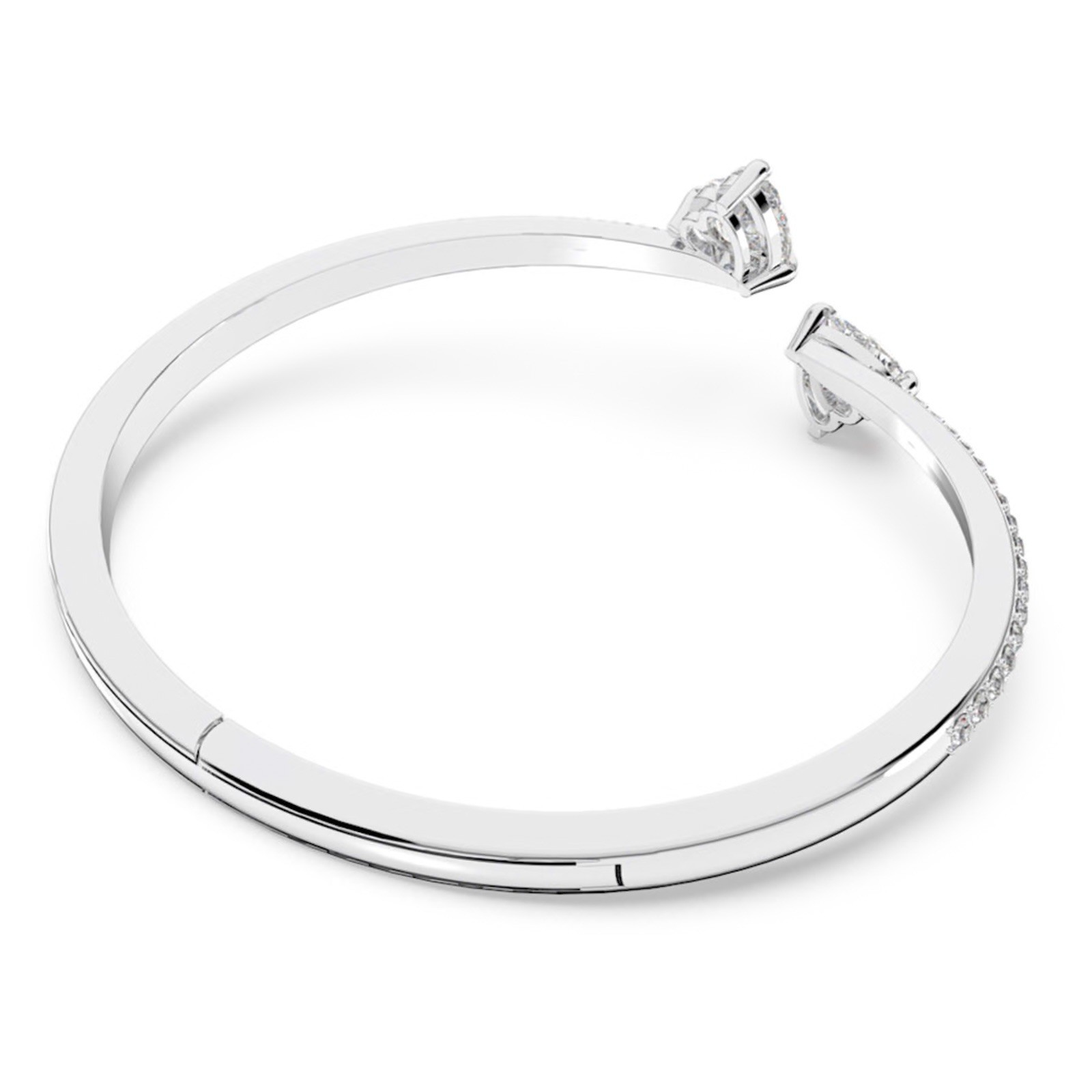 Swarovski Mesmera Bangle Heart White Rhodium Plated Bracelet 5518814 Size Medium