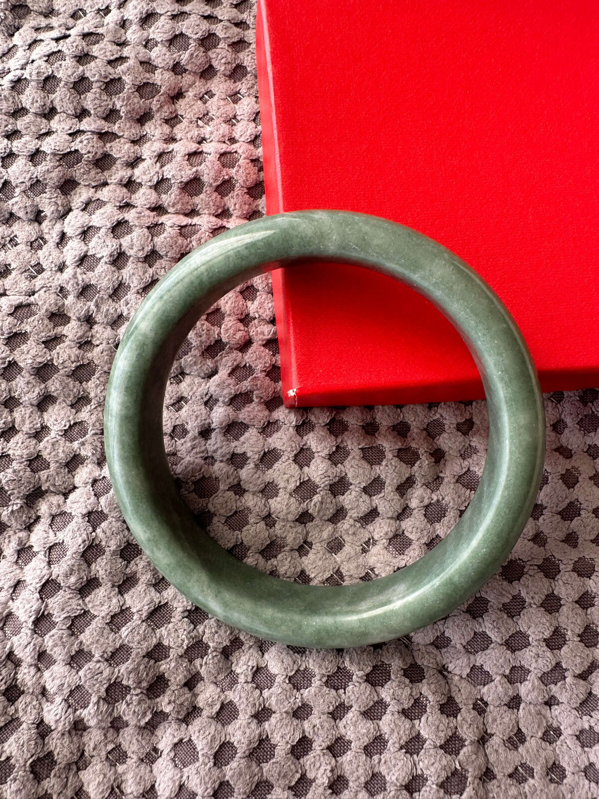 Elegant Green Jade Bangle Bracelet Calm Joy China Jade Nephrite Grade A 65mm