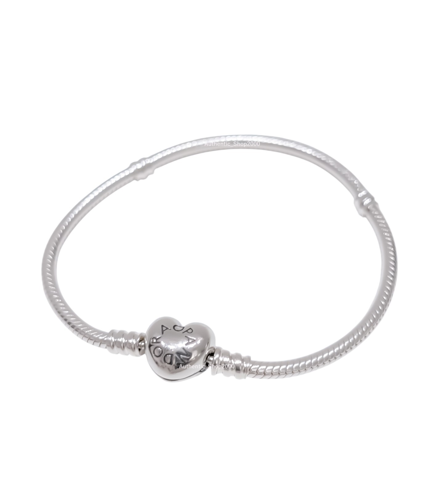 New Pandora S925 Sterling Silver Charm Bracelet with Heart Clasp 590719