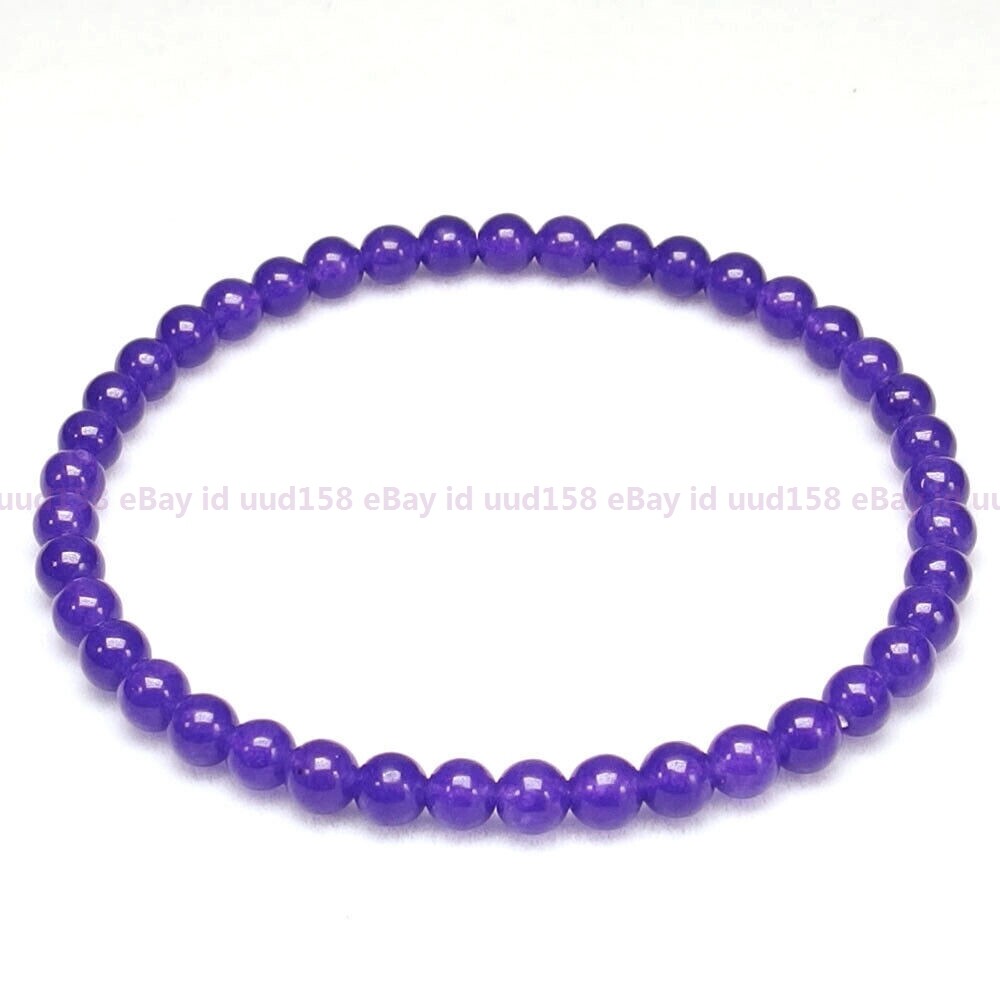 Stretchy 4mm Beads Bracelets Natural Gemstone Crystal Healing Reiki Amulet