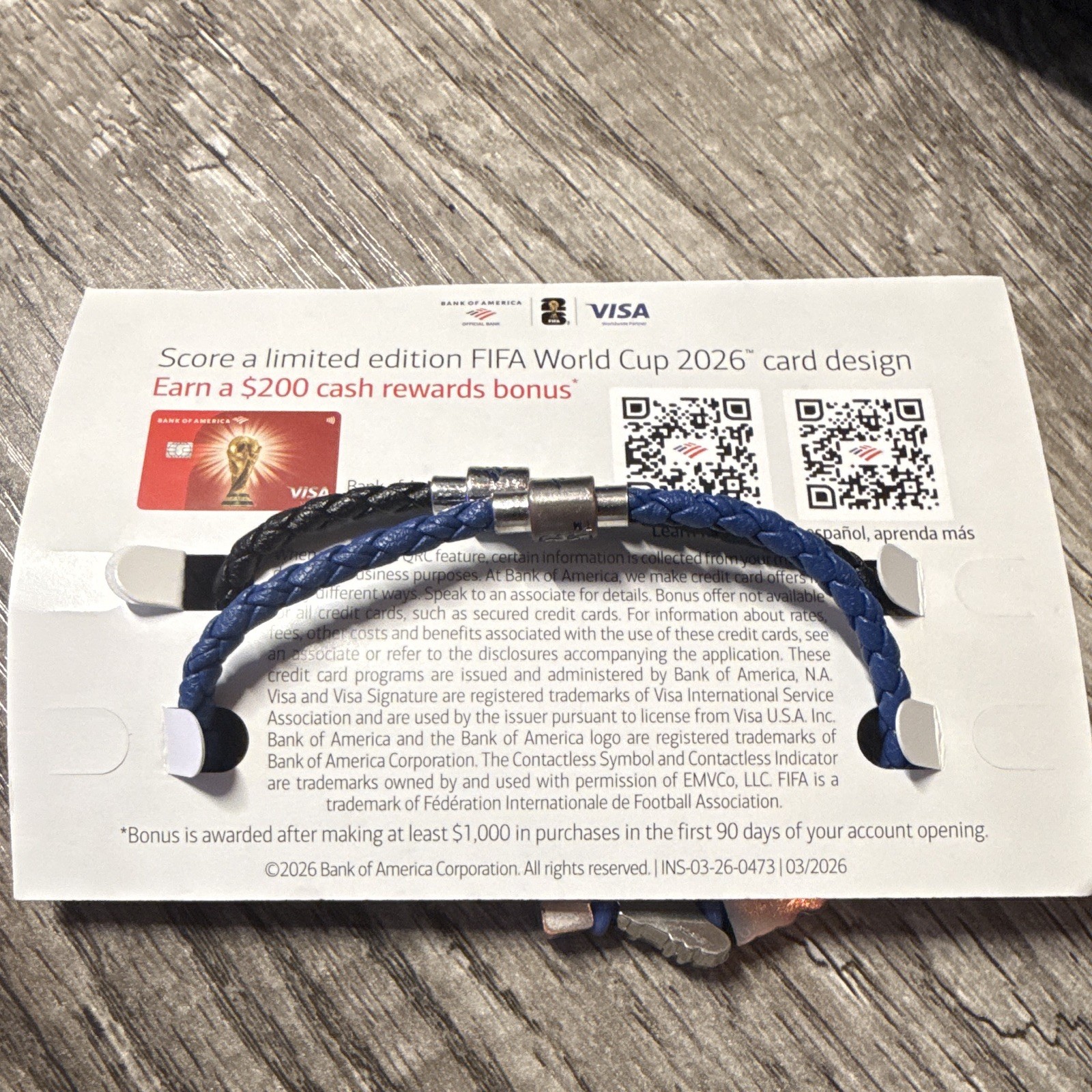 FIFA World Cup 2026 USA and Bank of America Charm Bracelets