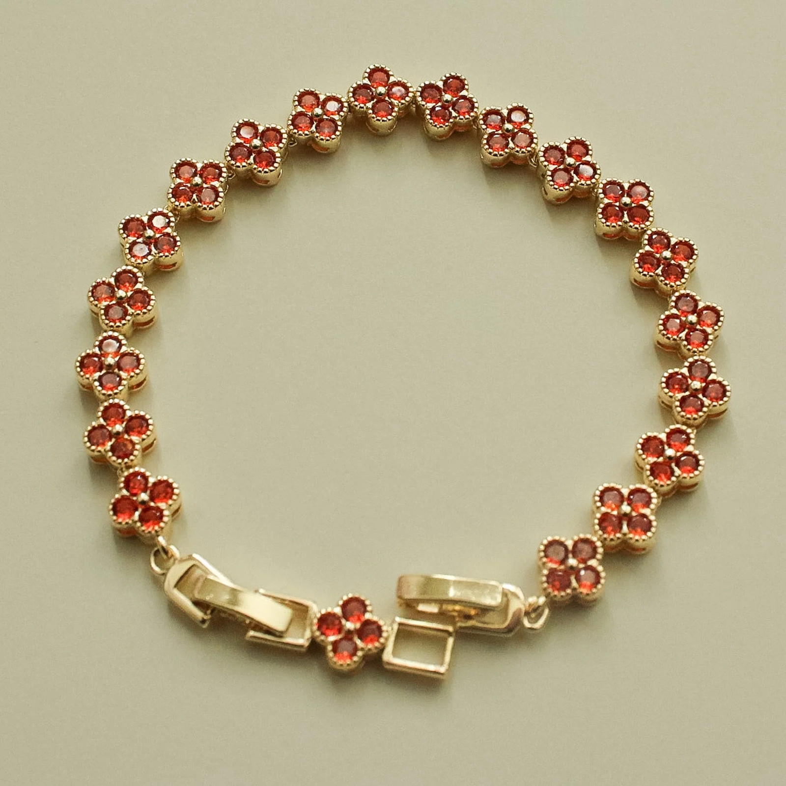 Red Clover CZ Bracelet