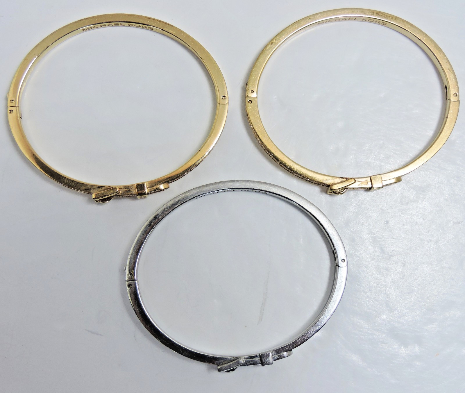 Michael Kors Buckle Pave Crystals Push Lock Closure Stackable Bracelet NWT