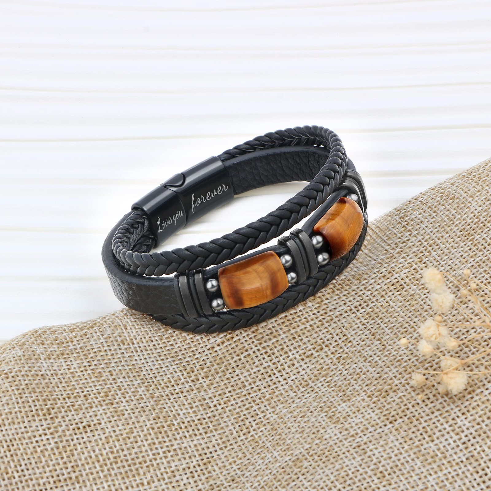 To My Grandson Leather Bracelets from Grandma Grandpa Birthday Gifts for Gran