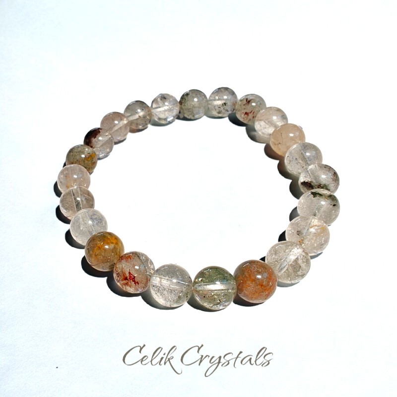 Garden Quartz Bracelet From Brazil Natural Stones 8mm Stretch Beads Bracelet