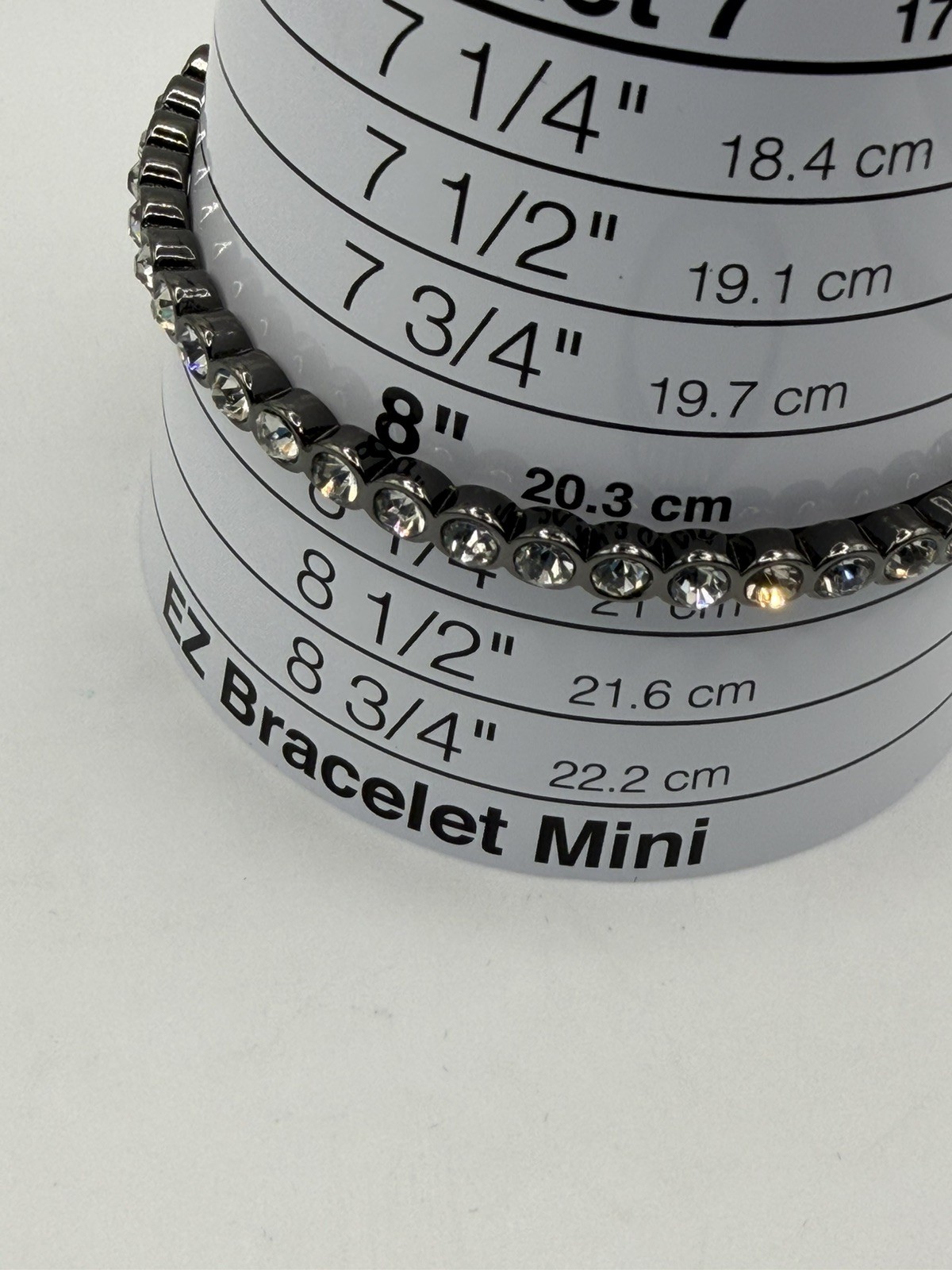 GRAZIANO Gunmetal/Clear Crystal Bangles Set of 2~Signed