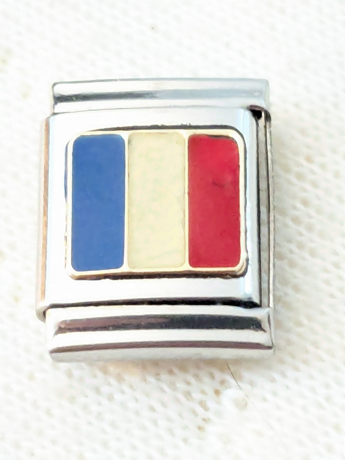 AUTHENTIC ReFlorence France FRENCH FLAG Charm BIG LINK 13mm B78*