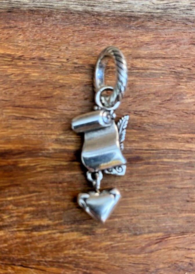 Brighton Connecticut State Constitution United States Gold Heart Charm Scroll