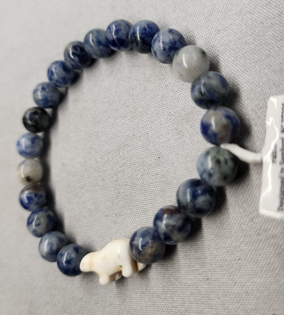 Fahlo Polar Bear & Wolf Beaded Bracelet 7″ No Tracking Card