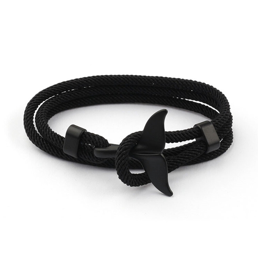 Whale Tail Unisex Nylon Milan Cord Nylon Rope Wrap Bracelet for Men and Women