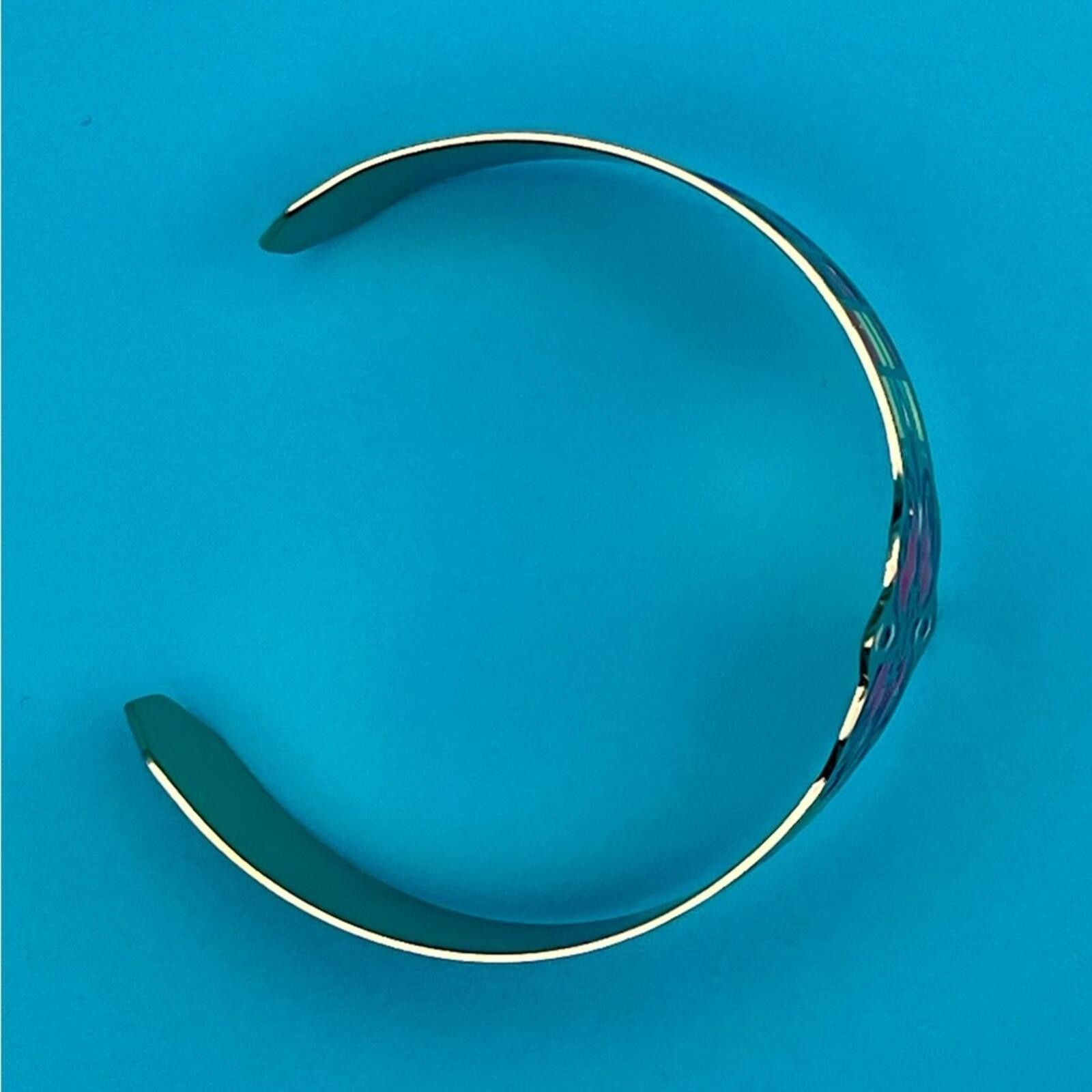 nOir | Metal & Enamel | Floral & Geometric Metal Cuff | OS