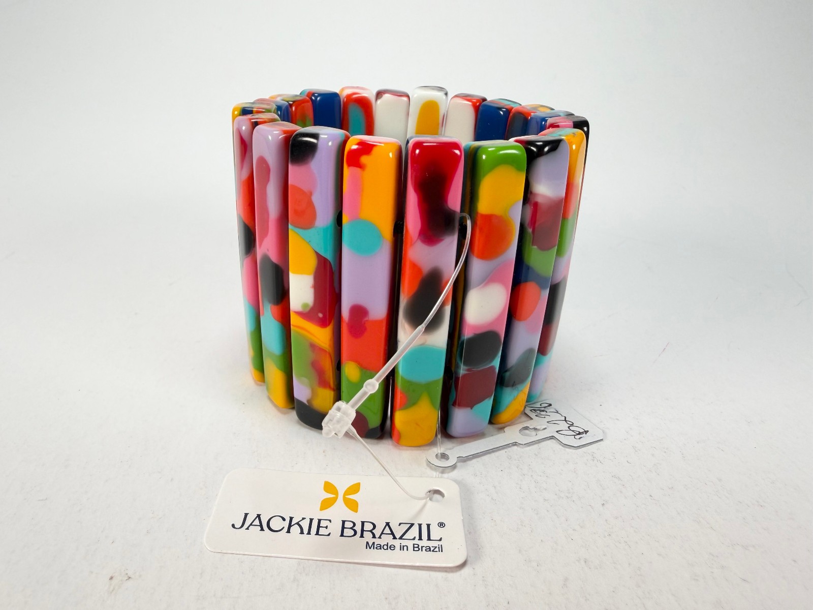 Jackie Brazil “Clarissa” Kandinsky Thin Rectangles Elasticated Bracelet (B2335)