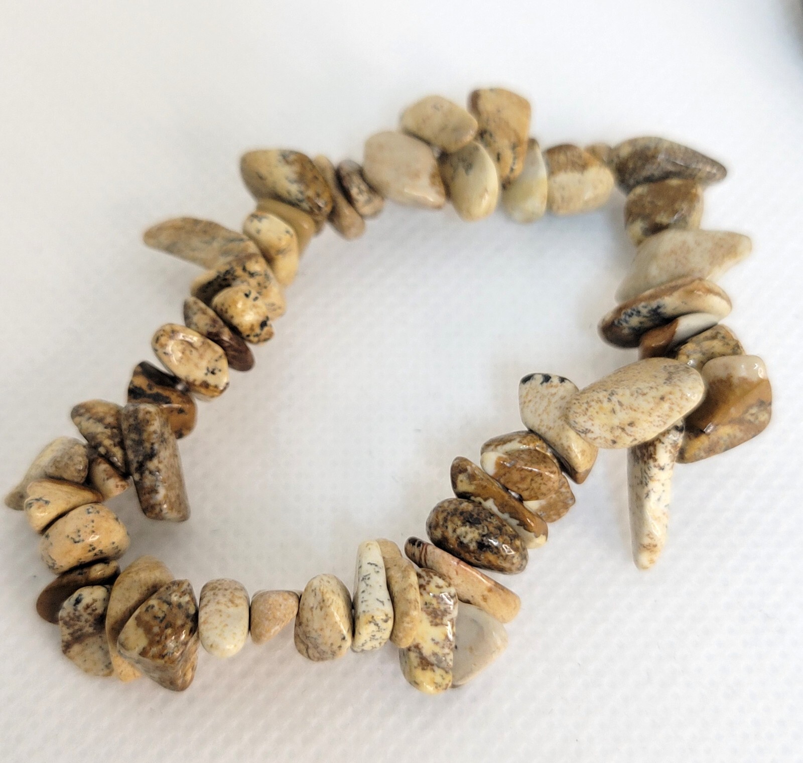 Natural Yellow Feather Jasper Stretch Bracelet 2.5″ Diameter Polished Stones