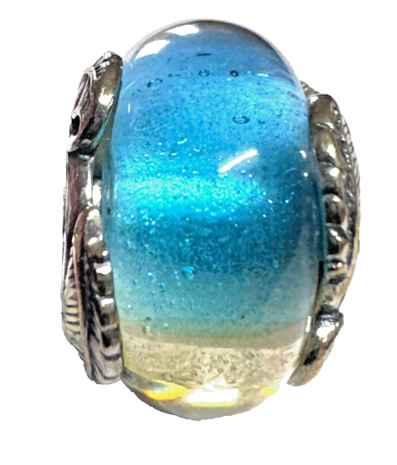 NWT 💕 Pandora Murano Glass and Curved Feather Charm 792577C00