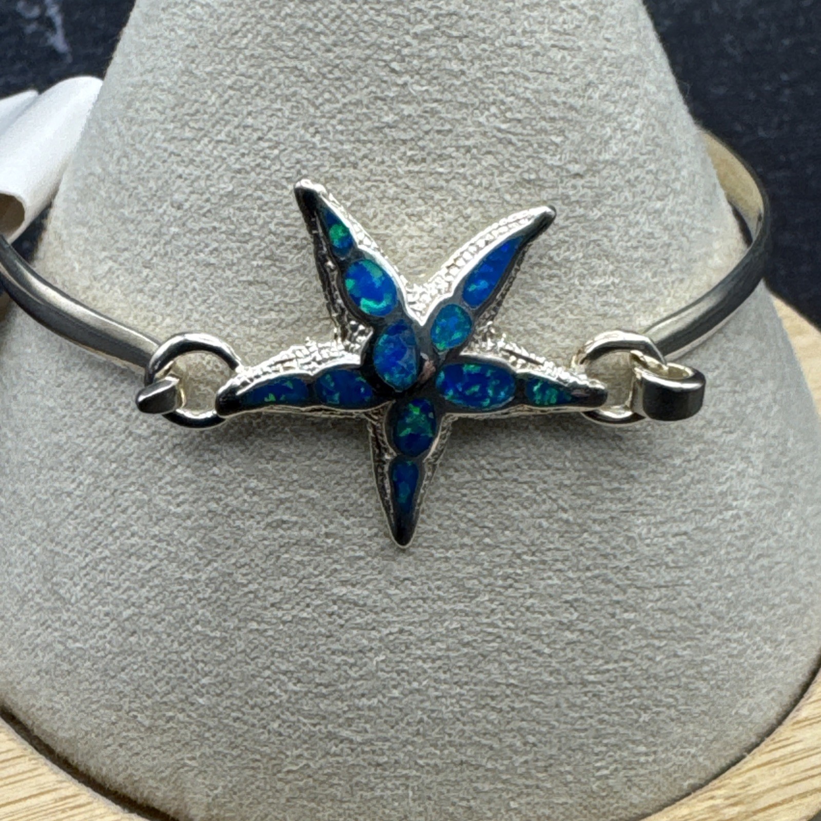 Calvin Klein Sterling Silver Starfish Bracelet W/ Lab Created Opals