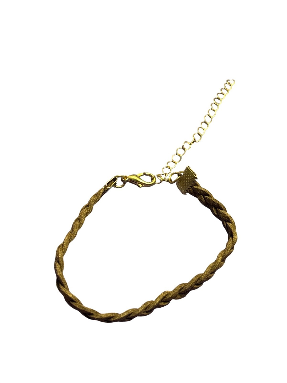 Faux Leather Brown Braided Bracelet Glitter 7.25 – 10.25 inches Long