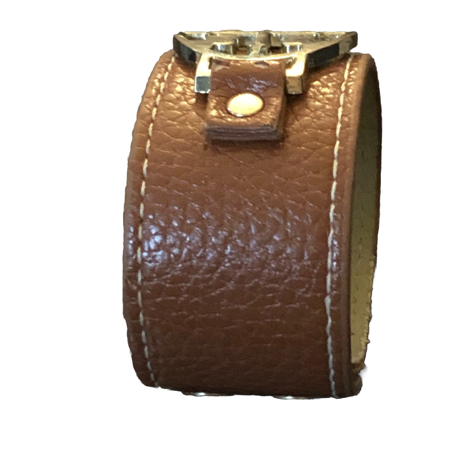 Leather Bracelet Metal Buckle Design Double Snaps Wide 7” Or 7.5” X 1.5”