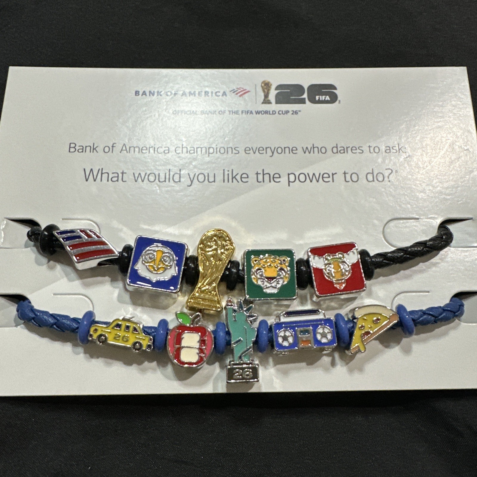 2026 FIFA World Cup Bank of America Charm Bracelets (2) New York City Exclusive