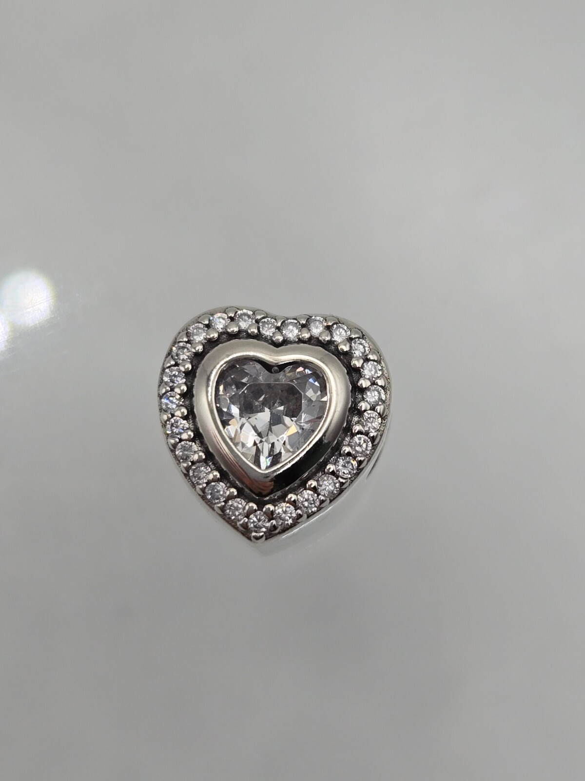 Authentic Pandora Sparkling Retired Silver Clear CZ Sparkle Moment silver Charm