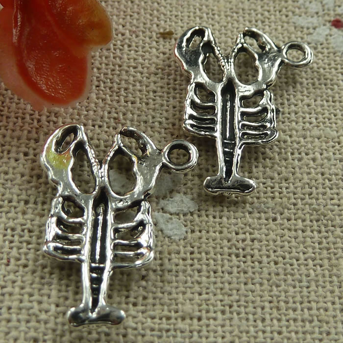 Free Ship 140pcs tibetan silver lobster charms 22X16mm L-1727
