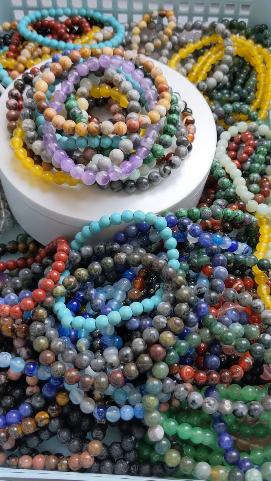 10 20 50 100 Bulk Wholesale Crystals Bracelets Beaded Bracelet 6mm Round