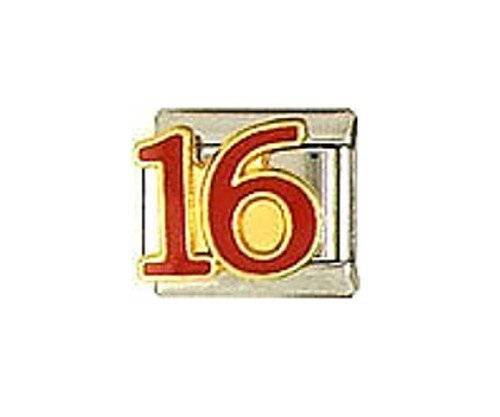 9mm Italian Charm E158 16 Birthday Anniversary Fits Classic Size Bracelet