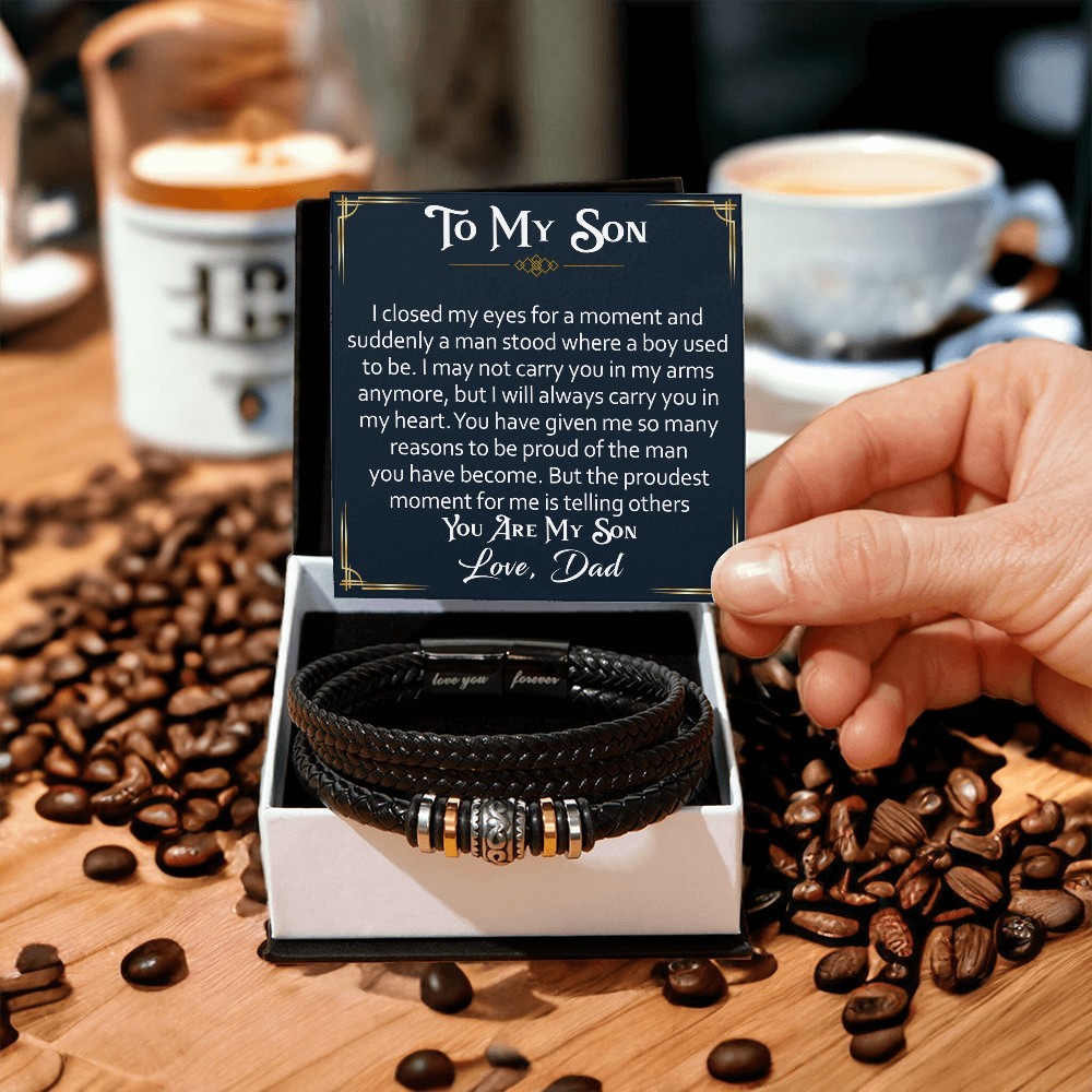 Dad To Son Leather Bracelet Coming Of Age Gifts Teenage Son Heartfelt Jewelry