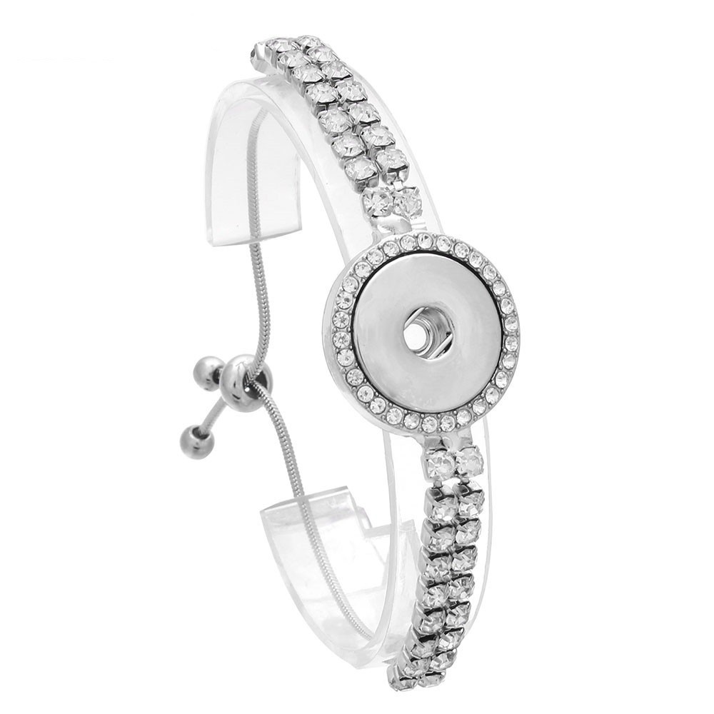 Snap Jewelry CZ Rhinestone Halo Slider Bracelet fits 18-20mm Ginger Snaps New