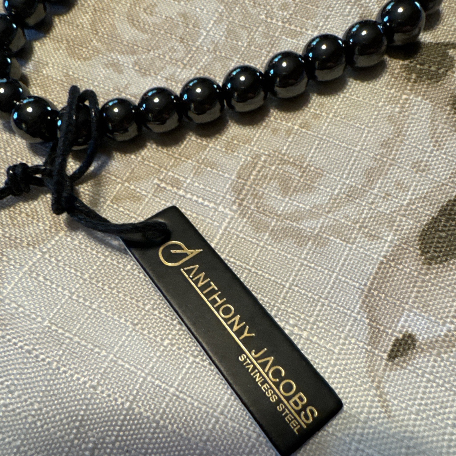 Anthony Jacob’s, Genuine Stone Black bracelets Unisex