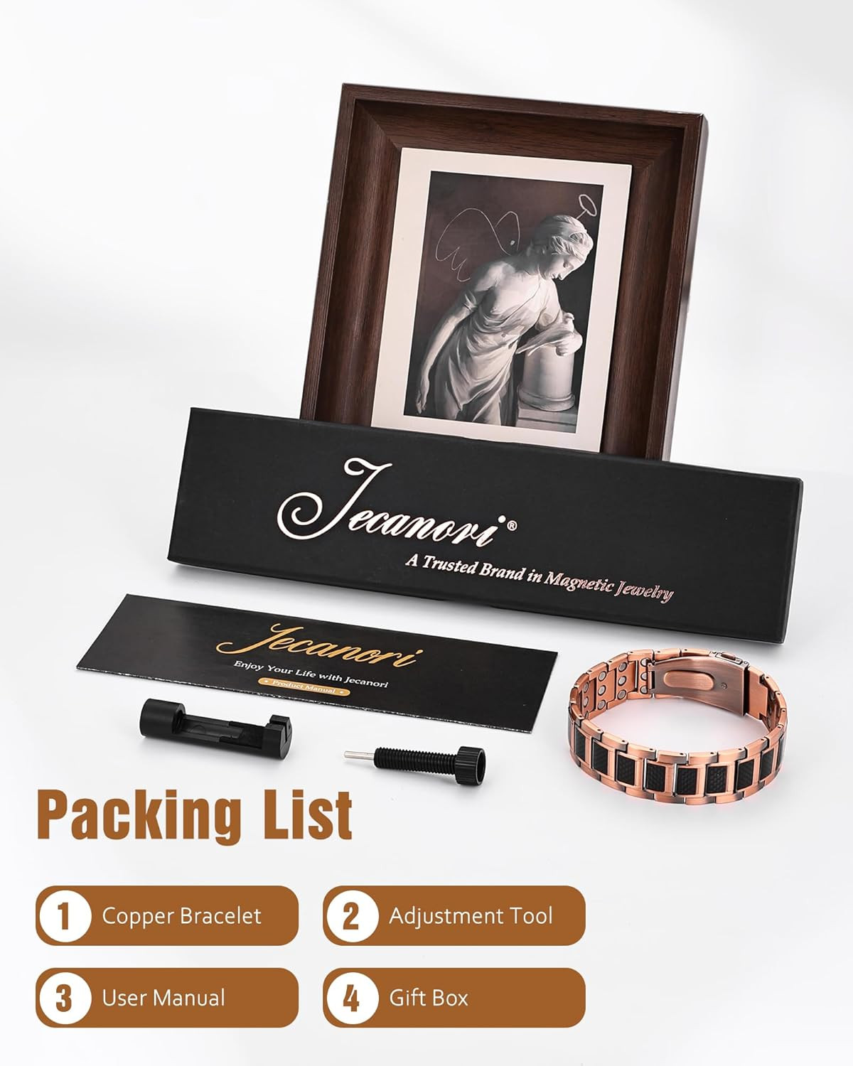 Copper Magnetic Bracelet for Men, 3X Strength Pure Copper Bracelet for Men,Ideal