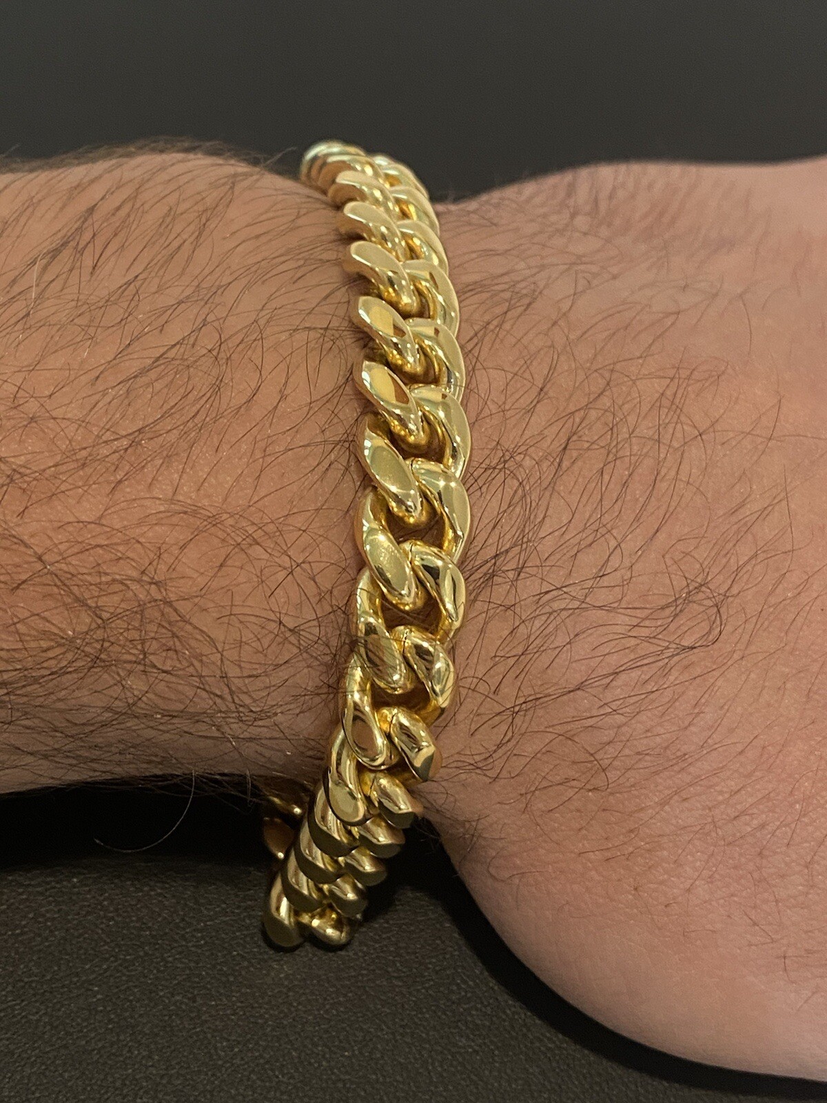 Miami Cuban Link Bracelet 18k Gold Vermeil Stainless Mens Hip Hop Bracelet 12mm