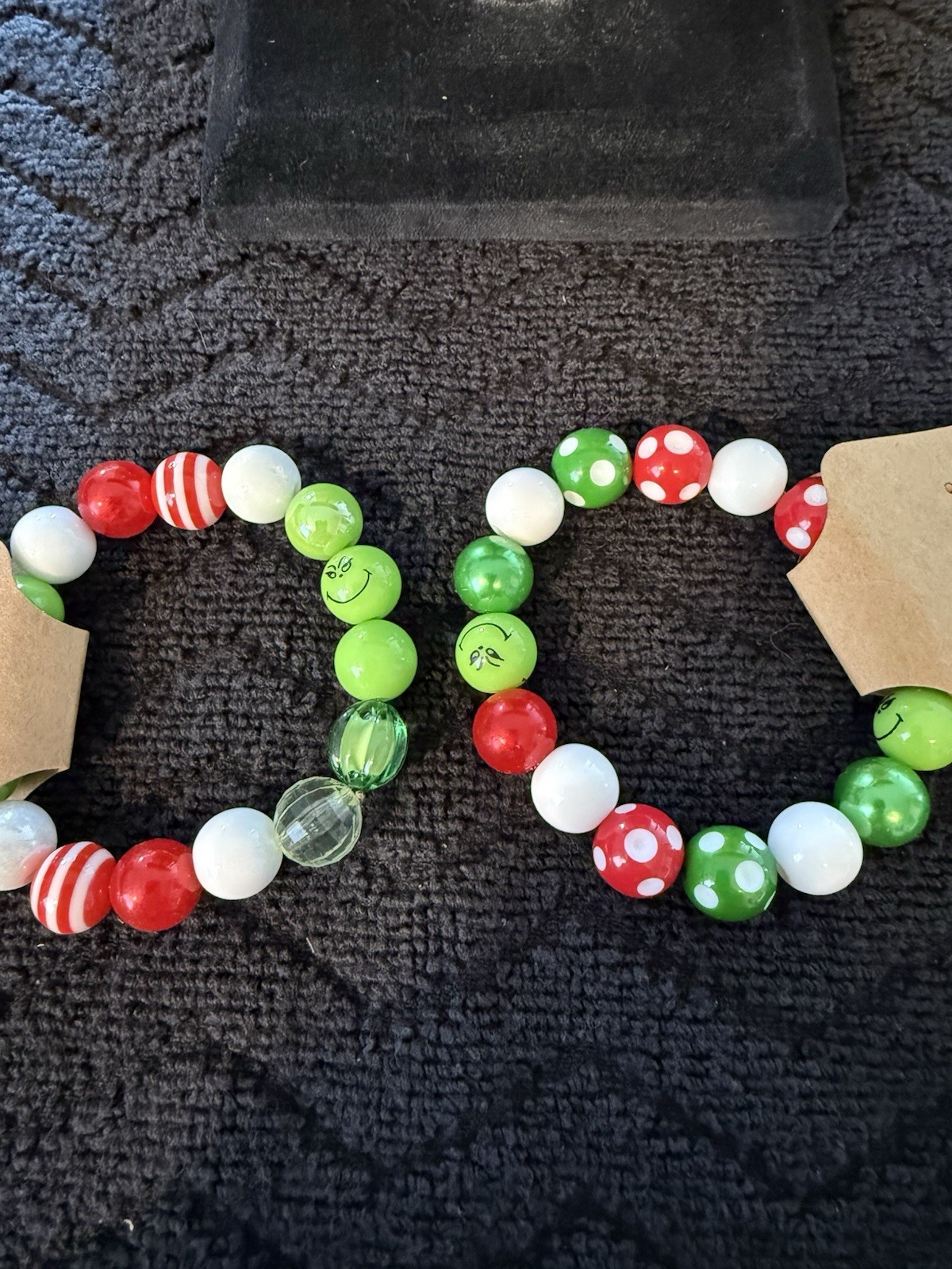 Lot Of 10 – Christmas Beaded Stretch Bracelets 6” To 6.5”