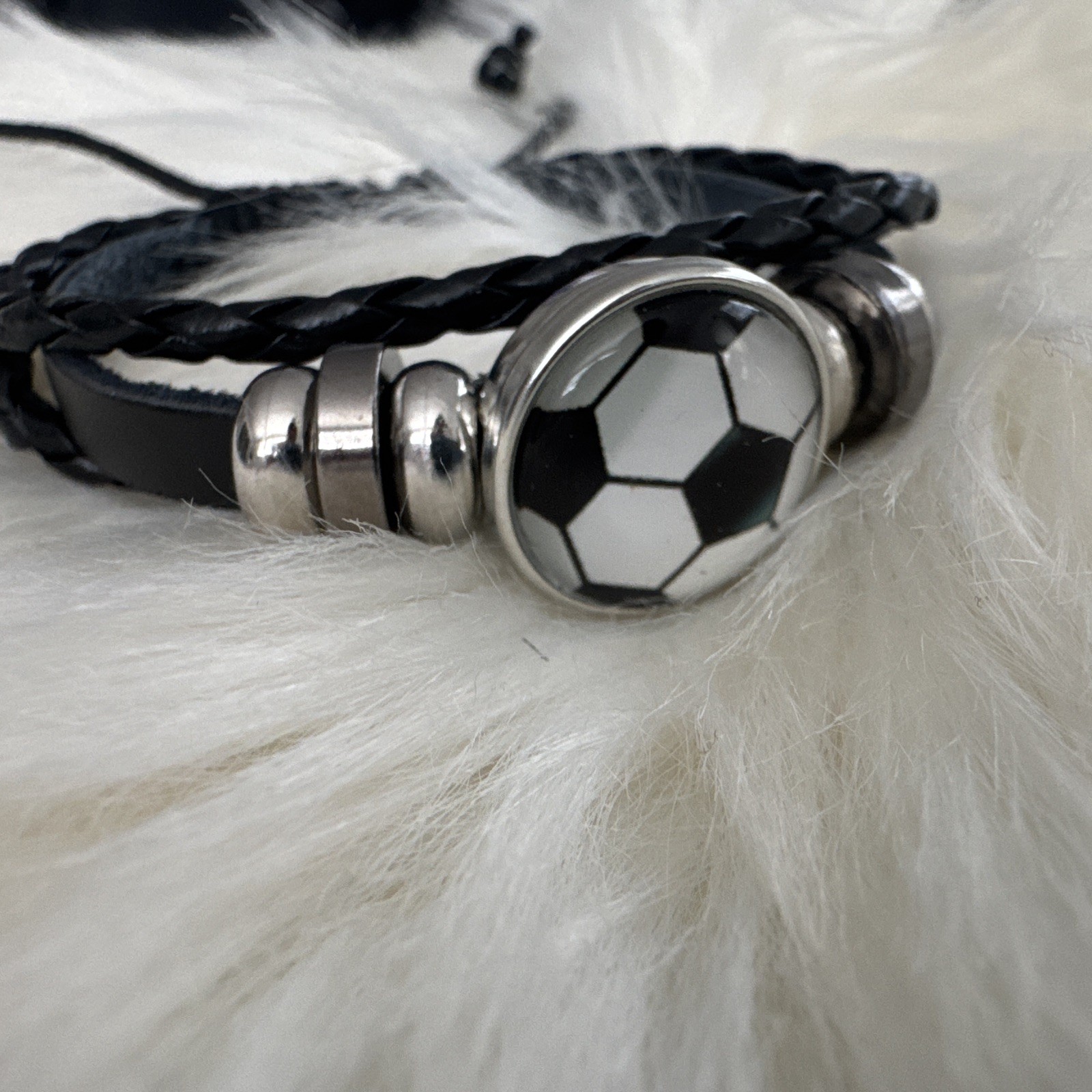 (3) Hand Woven Adjustable Soccer Bracelet Hand Jewelry