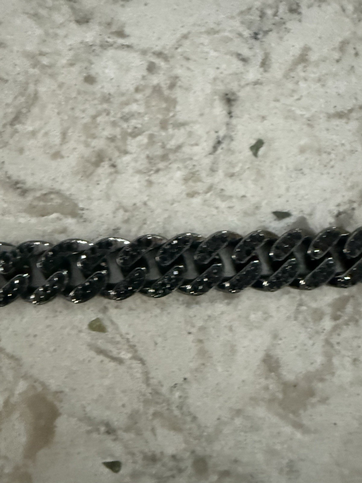 Black Cuban Link Chain 18 in Length Box Clasp fashion jewelry