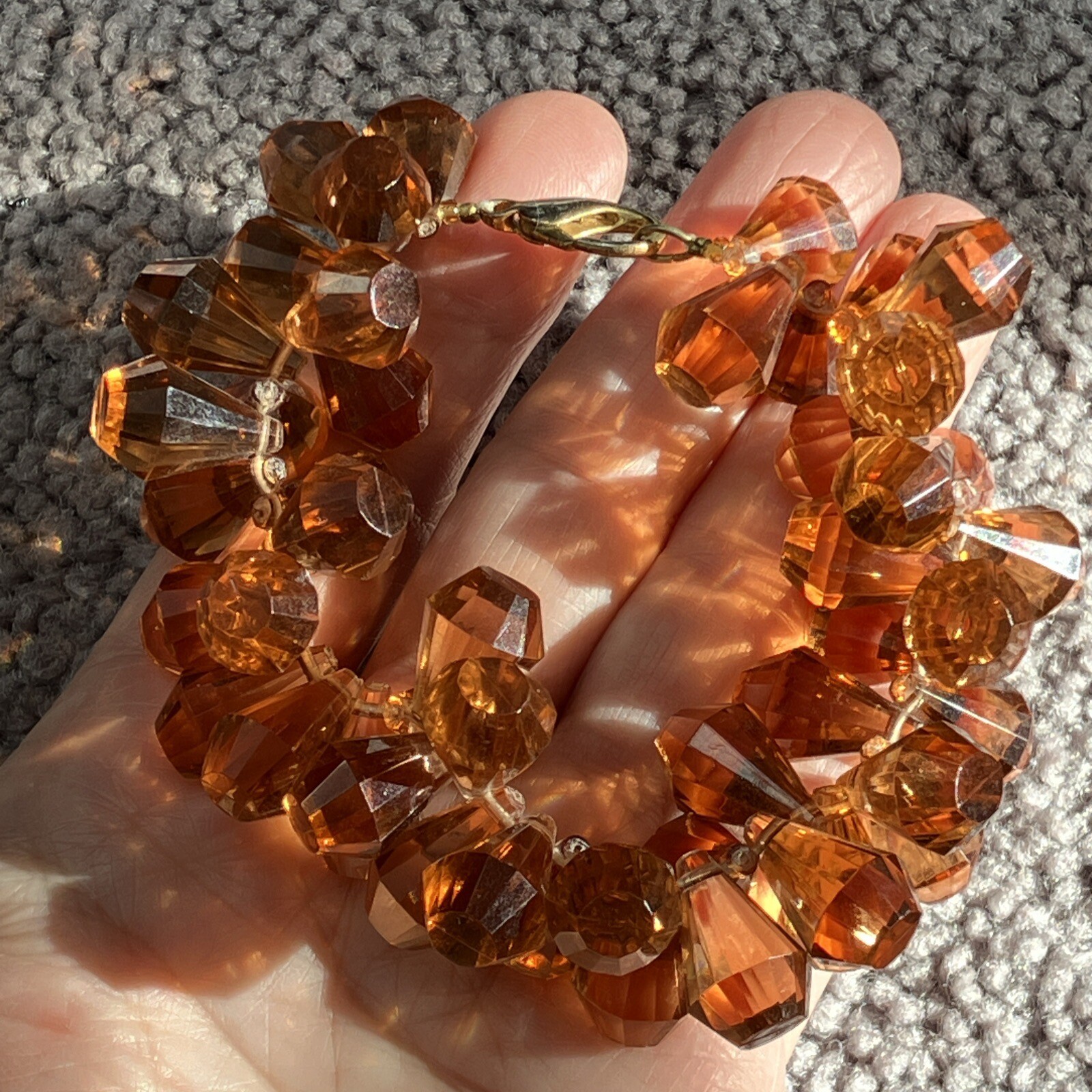 UNIQUE CLUSTER STYLE CHUNKY MULTI FAUX GEMS BRACELET!-RARE!